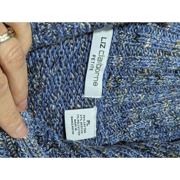 Liz Claiborne Women's Blue Marble 1/4 Zip Sweater Size PL - Picture 4 of 5